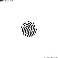 Human fingerprint. Abstract icon. Isolated fingerprint on white background